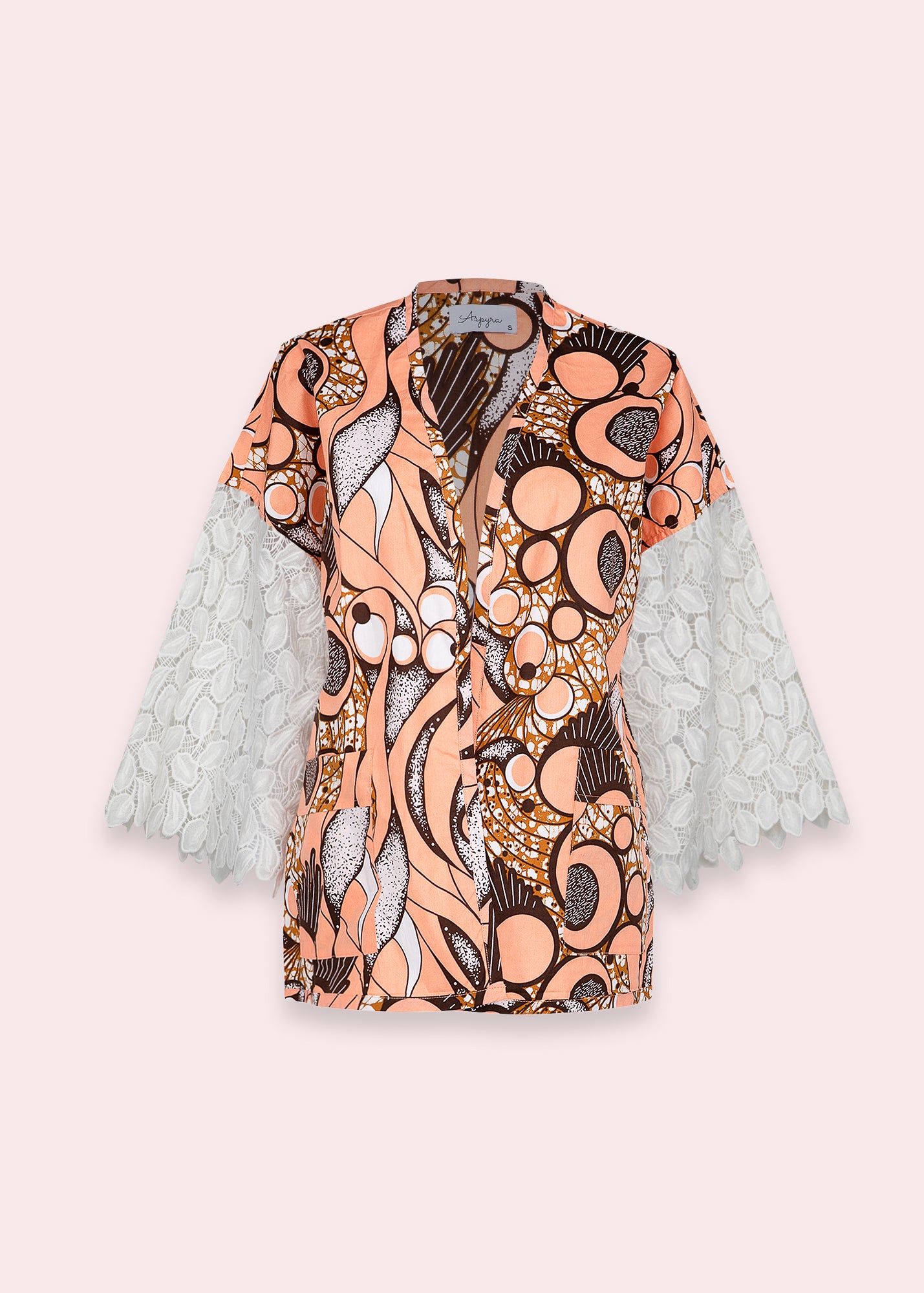 Theme Song in Peachtree Short Kimono Jacket with Lace 3