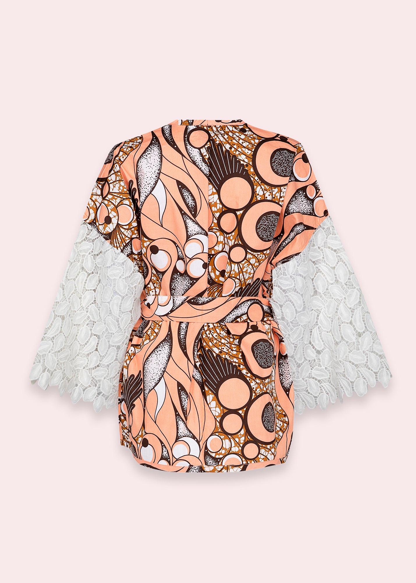 Theme Song in Peachtree Short Kimono Jacket with Lace 3