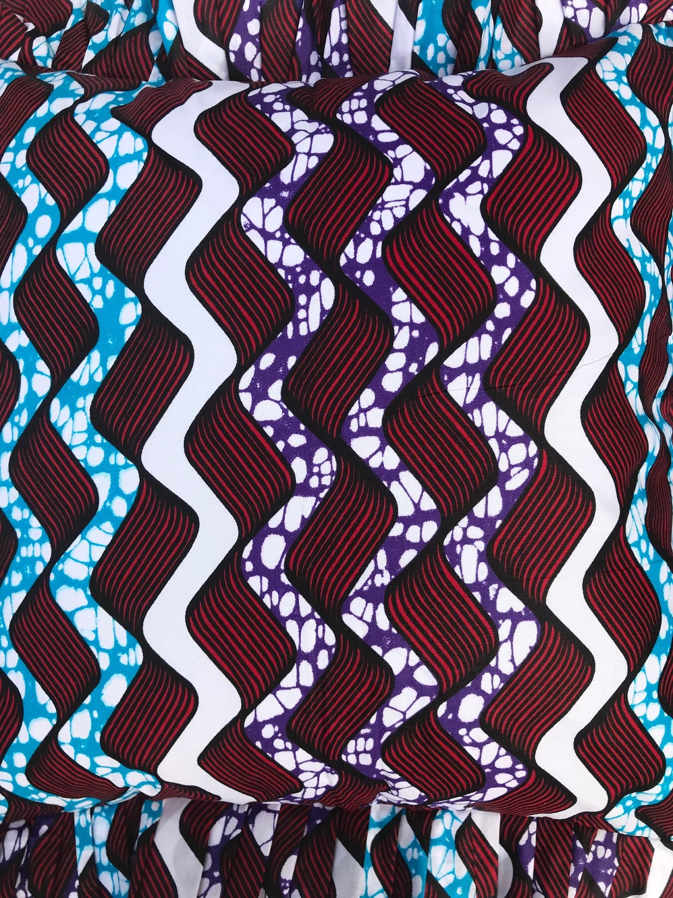 Blue & Brown Ocean waves Ankara Print Cushion Cover