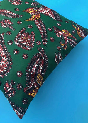 Green and Brown Print Ankara Cushion Cover