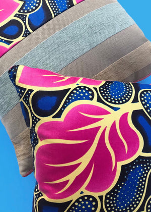 Mixed Fabric Ankara Print Cushion Cover