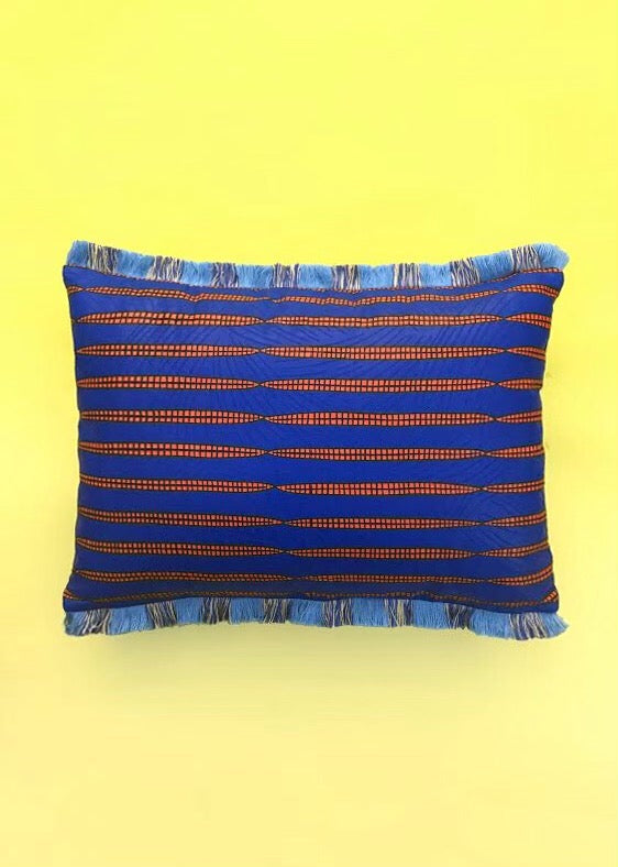 Blue and Orange Ankara Cushion Cover