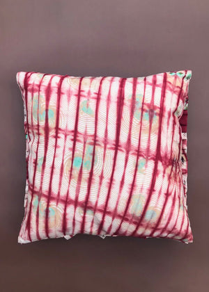 Red Tie & Dye Pleated Cushion Cover