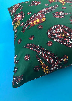 Green and Brown Print Ankara Cushion Cover