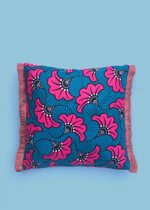 Pink Florals Ankara Print Cushion Cover