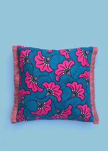 Pink Florals Ankara Print Cushion Cover